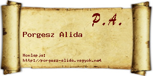 Porgesz Alida névjegykártya